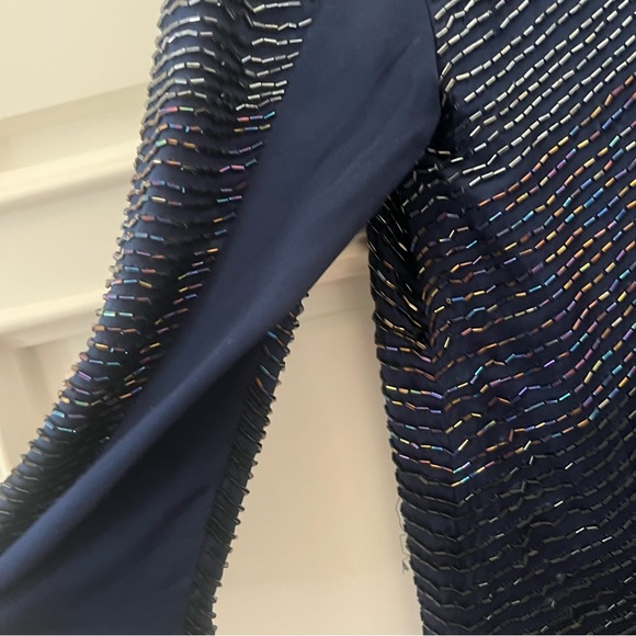 Haute Hippie Beaded Fringe Navy Blue Jacket - Picture 10 of 12